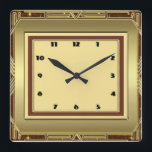 Reloj Cuadrado Art Deco<br><div class="desc">Gran diseño. Te encantará como a otros. Puede usar este diseño y agregar su texto. Sígueme por más. Gracias. Que tengas un buen día.</div>