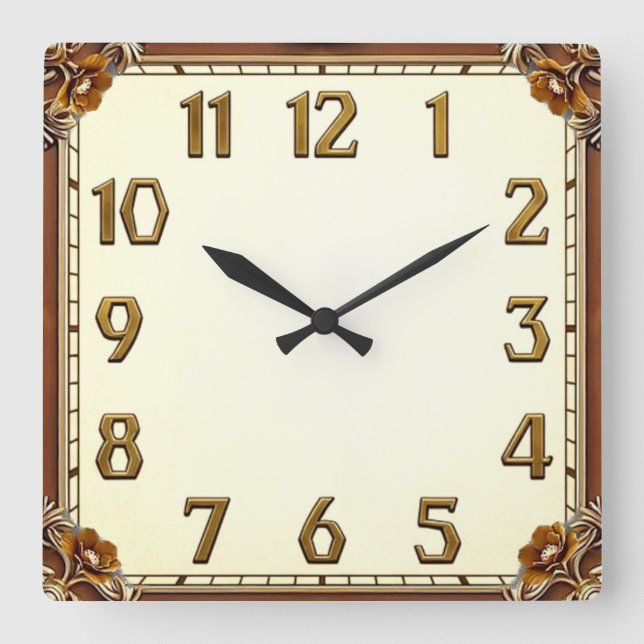 Reloj Cuadrado Art Deco (Anverso)