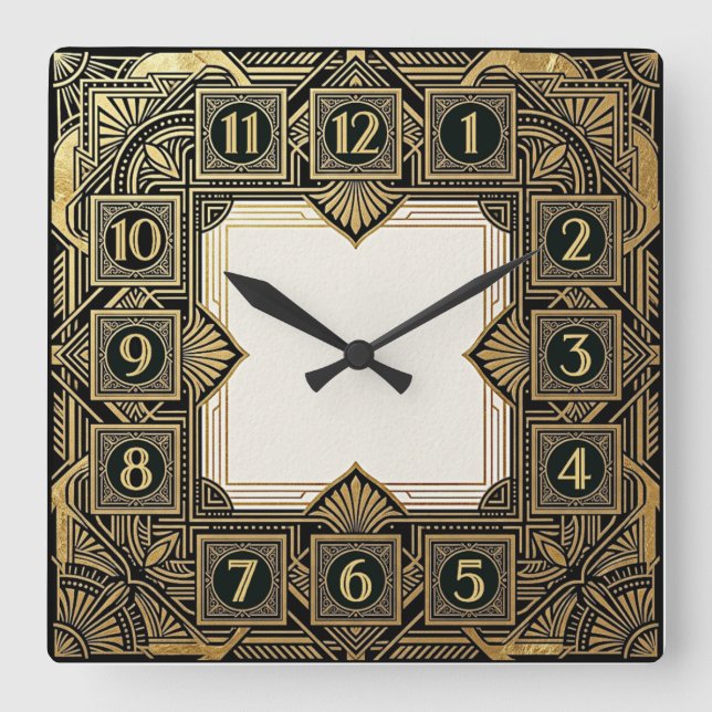 Reloj Cuadrado Art Deco (Anverso)