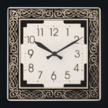 Reloj Cuadrado Art Deco<br><div class="desc">Gran diseño. Te encantará como a otros. Puede usar este diseño y agregar su texto. Sígueme por más. Gracias. Que tengas un buen día.</div>