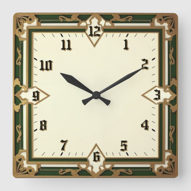 Reloj Cuadrado Art Deco (Anverso)