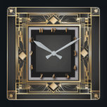 Reloj Cuadrado Art Deco<br><div class="desc">Gran diseño de reloj. Te encantará como a otros. Tenga la libertad de usar este diseño para otro producto que desee o para el personalizar y agregue su texto. Sígueme por más. Gracias. Que tengas un buen día.</div>