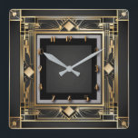 Reloj Cuadrado Art Deco<br><div class="desc">Gran diseño de reloj. Te encantará como a otros. Tenga la libertad de usar este diseño para otro producto que desee o para el personalizar y agregue su texto. Sígueme por más. Gracias. Que tengas un buen día.</div>