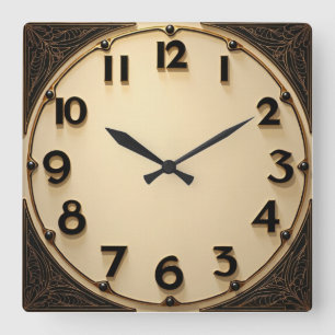 Reloj Cuadrado Art Deco
