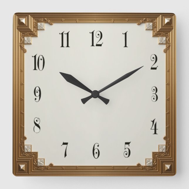 Reloj Cuadrado Art Deco (Anverso)