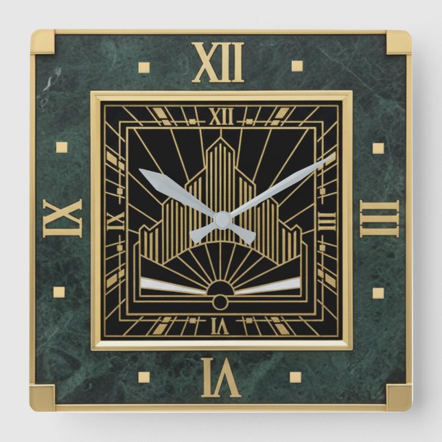 Reloj Cuadrado Art Deco (Anverso)