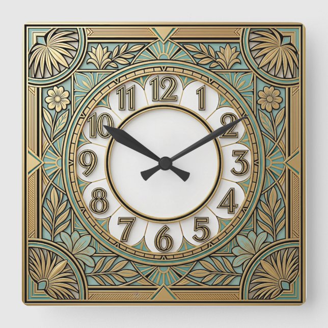 Reloj Cuadrado Art Deco (Anverso)