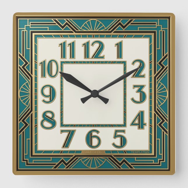 Reloj Cuadrado Art Deco (Anverso)