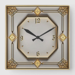 Reloj Cuadrado Art Deco