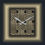 Reloj Cuadrado Art Deco<br><div class="desc">Gran diseño. Te encantará como a otros. Puede usar este diseño para otro producto o agregar su texto. Sígueme por más. Gracias. Que tengas un buen día.</div>