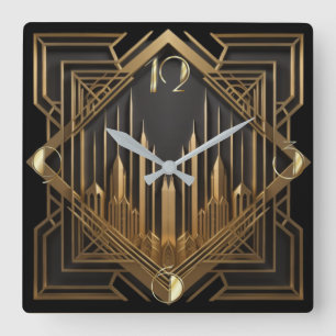 Reloj Cuadrado Art Deco