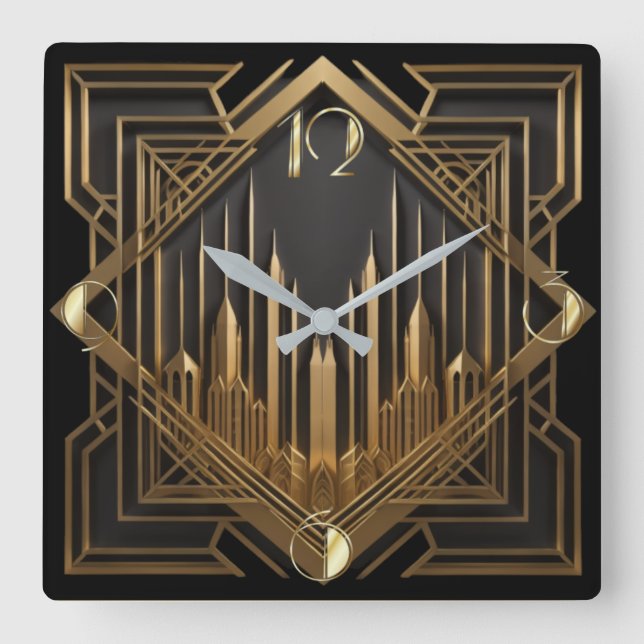 Reloj Cuadrado Art Deco (Anverso)