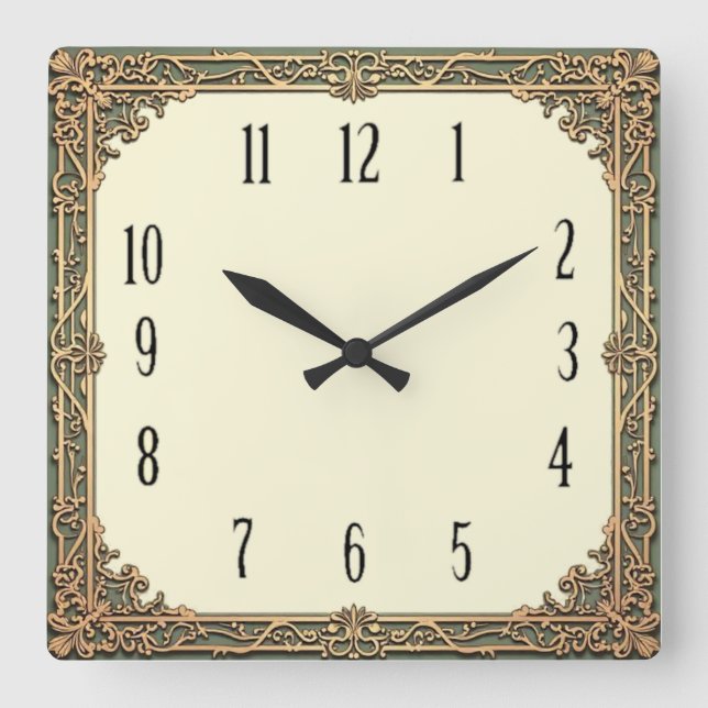 Reloj Cuadrado Art Deco  (Anverso)
