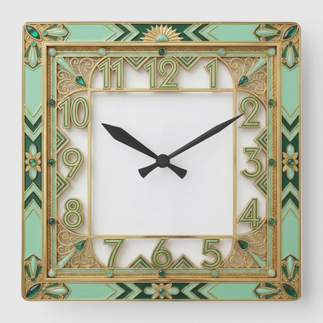 Reloj Cuadrado Art Deco (Anverso)