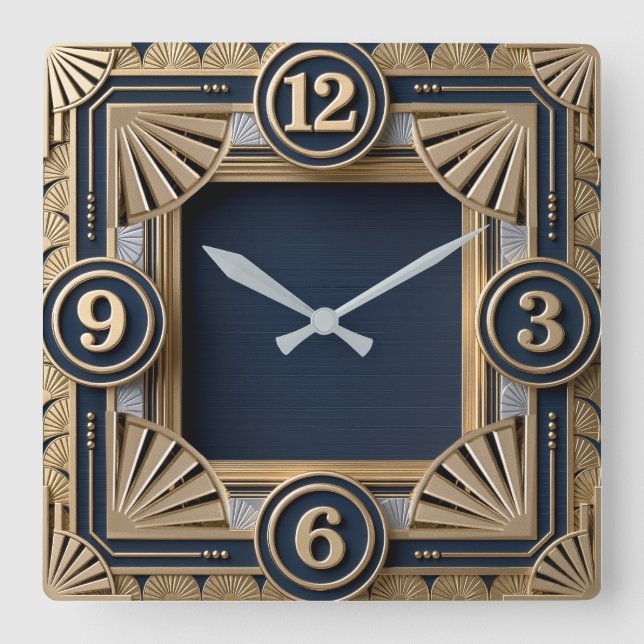 Reloj Cuadrado Art Deco (Anverso)