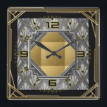 Reloj Cuadrado Art Deco<br><div class="desc">Gran diseño y calidad. Te encantará como a otros. Puede utilizar este diseño para otros productos que desee o agregar su texto. Gracias.</div>