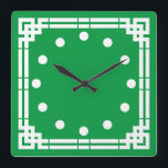 Reloj Cuadrado Art Deco<br><div class="desc">Reloj de estilo Art Déco. Se puede cambiar el color de fondo.</div>