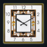 Reloj Cuadrado Art Deco<br><div class="desc">Gran diseño de reloj. Te encantará como a otros. Tenga la libertad de usar este diseño para otro producto que desee o para el personalizar y agregue su texto. Sígueme por más. Gracias. Que tengas un buen día.</div>