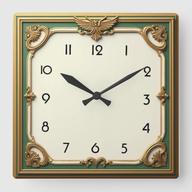 Reloj Cuadrado Art Deco (Anverso)