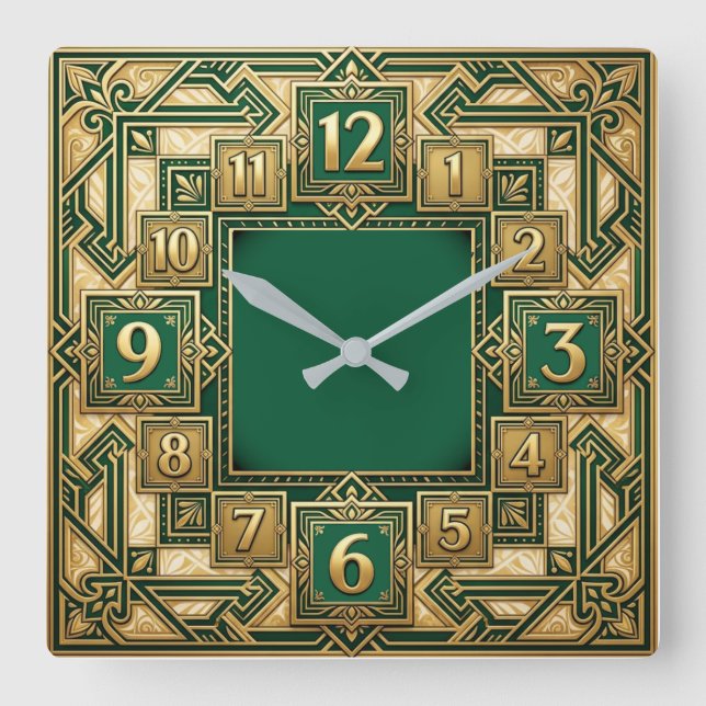 Reloj Cuadrado Art Deco (Anverso)