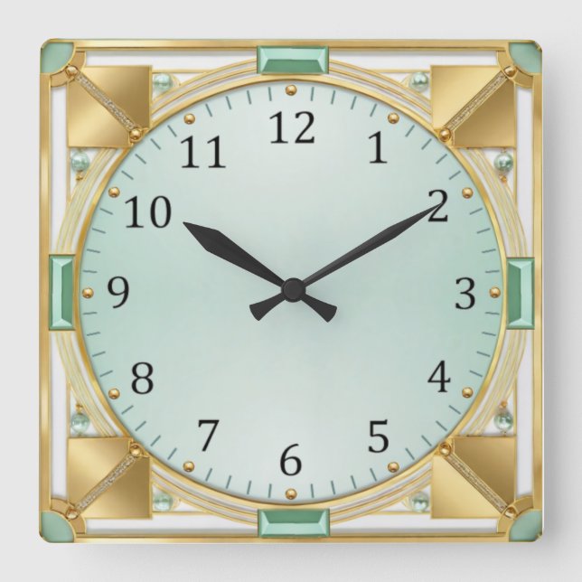 Reloj Cuadrado Art Deco (Anverso)