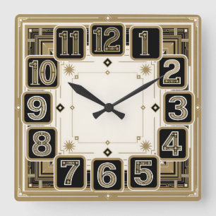 Reloj Cuadrado Art Deco