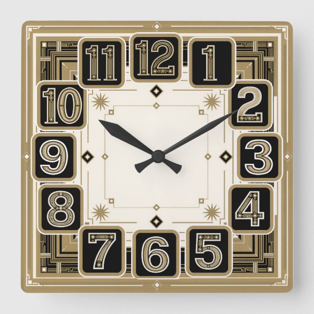 Reloj Cuadrado Art Deco (Anverso)