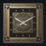Reloj Cuadrado Art Deco<br><div class="desc">Gran diseño de reloj. Te encantará como a otros. Tenga la libertad de usar este diseño para otro producto que desee o para el personalizar y agregue su texto. Sígueme por más. Gracias. Que tengas un buen día.</div>
