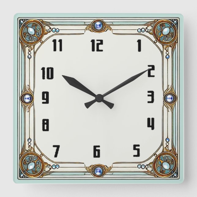 Reloj Cuadrado Art Deco (Anverso)
