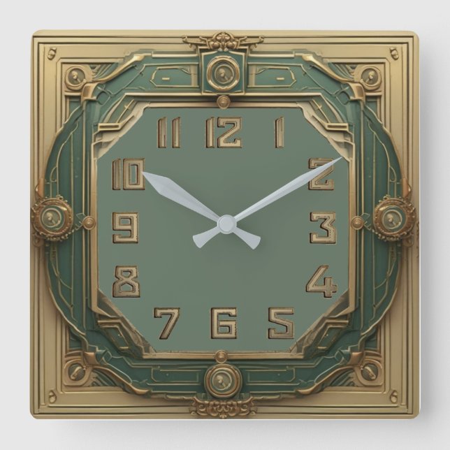 Reloj Cuadrado Art Deco (Anverso)