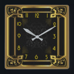 Reloj Cuadrado Art Deco<br><div class="desc">Gran diseño de reloj. Te encantará como a otros. Tenga la libertad de usar este diseño para otro producto que desee o para el personalizar y agregue su texto. Sígueme por más. Gracias. Que tengas un buen día.</div>