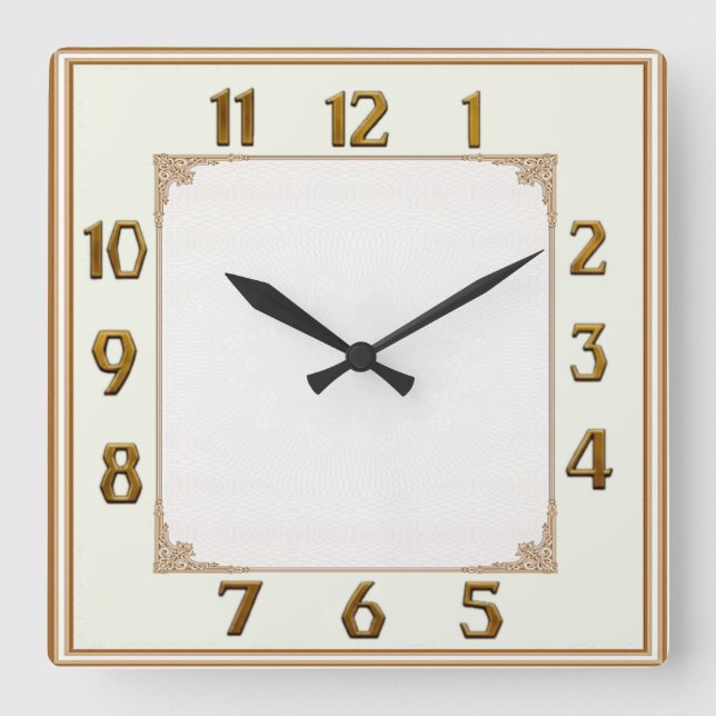 Reloj Cuadrado Art Deco (Anverso)