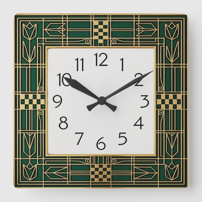 Reloj Cuadrado Art Deco (Anverso)