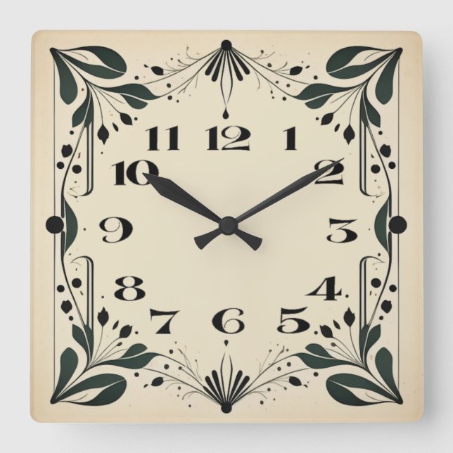 Reloj Cuadrado Art Deco (Anverso)