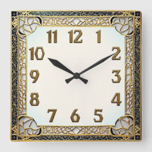 Reloj Cuadrado Art Deco