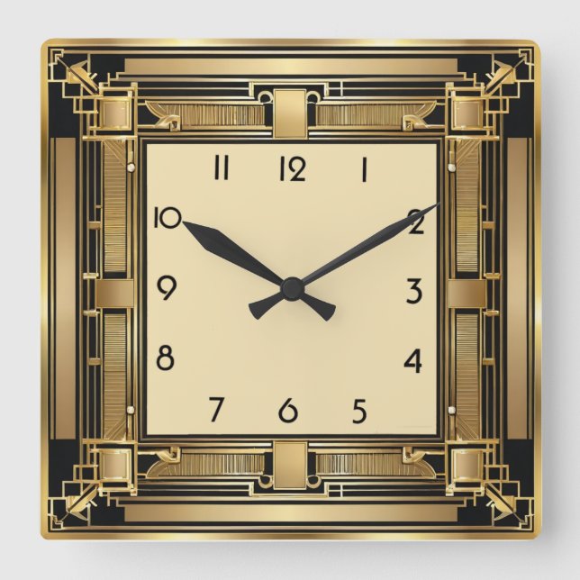 Reloj Cuadrado Art Deco (Anverso)