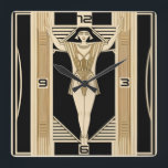 Reloj Cuadrado Art Deco<br><div class="desc">Gran diseño de reloj. Te encantará como a otros. Tenga la libertad de usar este diseño para otro producto que desee o para el personalizar y agregue su texto. Sígueme por más. Gracias. Que tengas un buen día.</div>