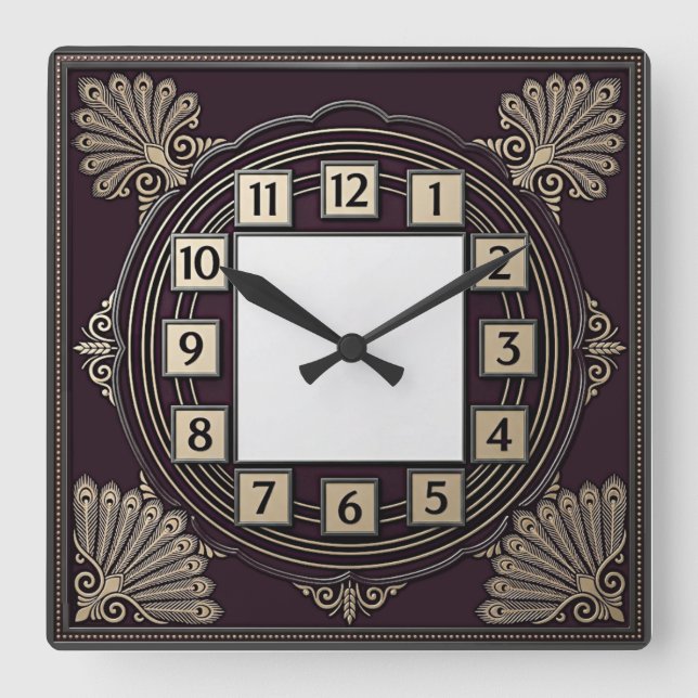 Reloj Cuadrado Art Deco (Anverso)