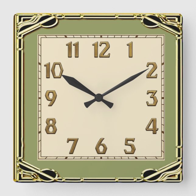 Reloj Cuadrado Art Deco (Anverso)