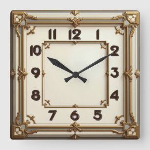 Reloj Cuadrado Art Deco