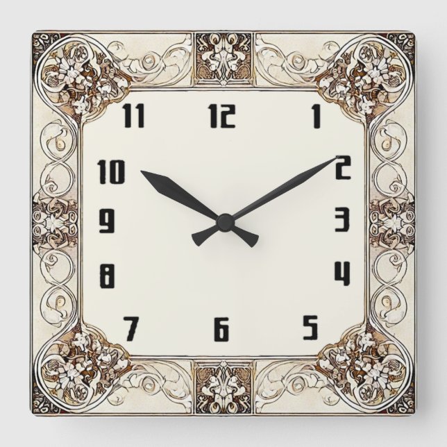 Reloj Cuadrado Art Deco (Anverso)