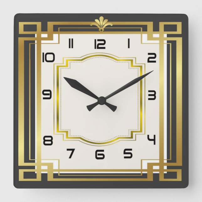 Reloj Cuadrado Art deco (Anverso)