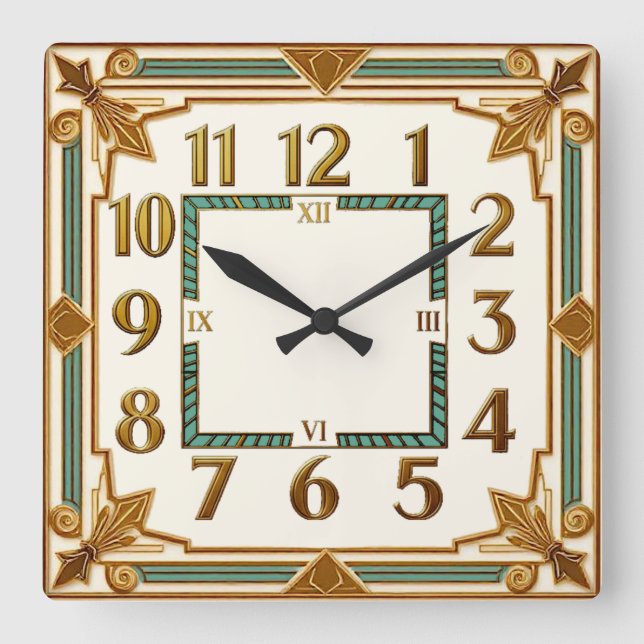 Reloj Cuadrado Art Deco (Anverso)