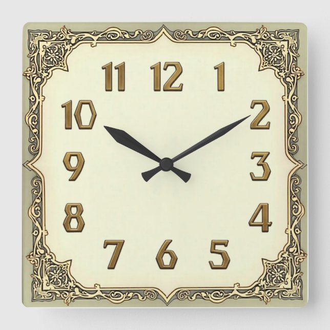 Reloj Cuadrado Art Deco (Anverso)