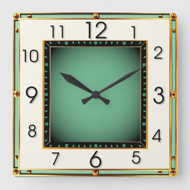 Reloj Cuadrado Art Deco (Anverso)