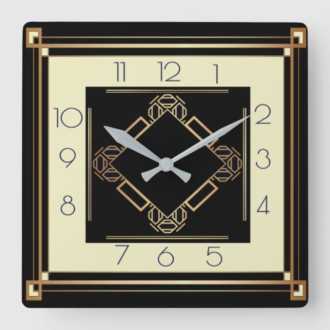 Reloj Cuadrado Art Deco (Anverso)