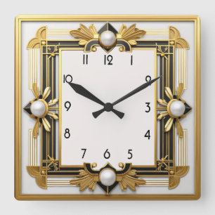 Reloj Cuadrado Art Deco