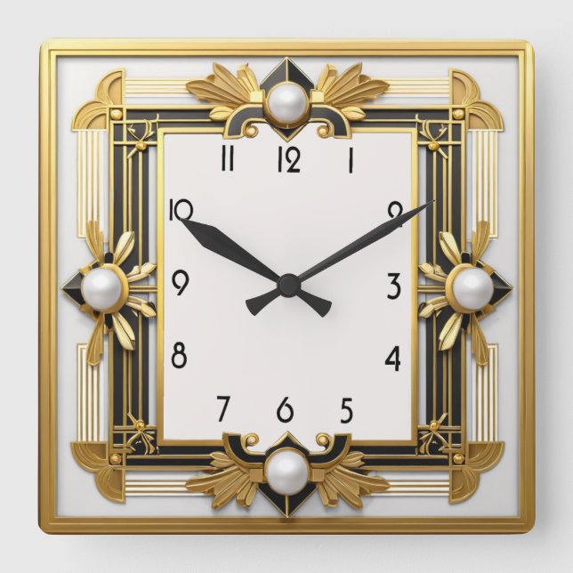 Reloj Cuadrado Art Deco (Anverso)