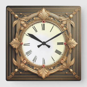 Reloj Cuadrado Art Deco