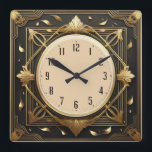 Reloj Cuadrado Art Deco<br><div class="desc">Gran diseño de reloj. Te encantará como a otros. Tenga la libertad de usar este diseño para otro producto que desee o para el personalizar y agregue su texto. Sígueme por más. Gracias. Que tengas un buen día.</div>